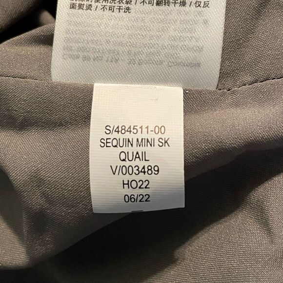 Gap Silver Recycled Sequin Metallic Mini Skirt Grey Zipper Closure 10 - Picture 8 of 9